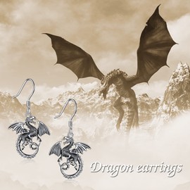 Dragon Earrings for Women Sterling Silver Irish Celtic Knot Dragon Dangle Earrings Jewellery Gifts for Women Teen Girls