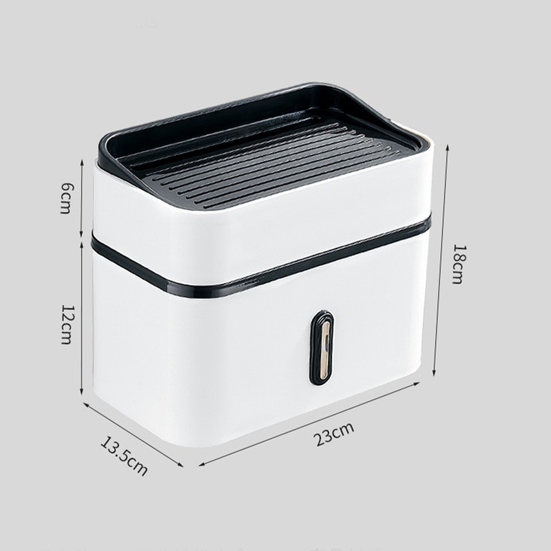 Bathroom Tissue Box Double Layer Suction Cup Wall Mounted Tissue