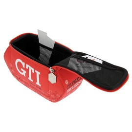 BRISA VW Collection - Volkswagen Golf GTI 3D Neoprene Small Universal Bag - Makeup, Travel, Cosmetic Bag (Neoprene/Hexagon/Red)