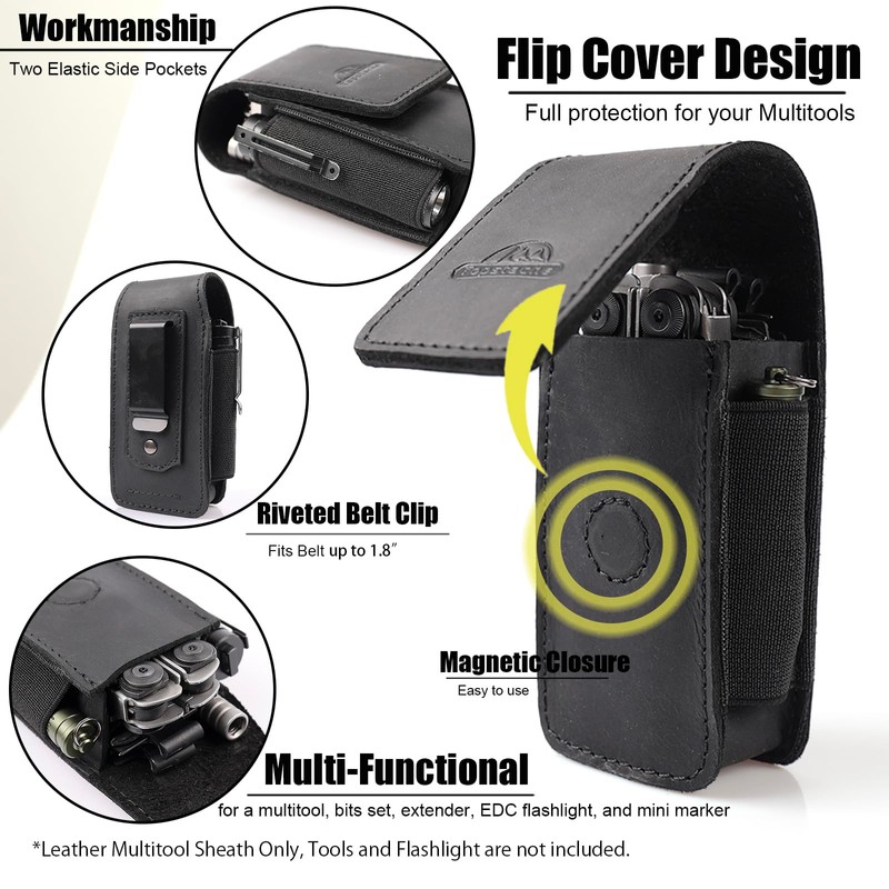 Topstache Multitool Sheath with Belt Clip - EDC Belt Organizer
