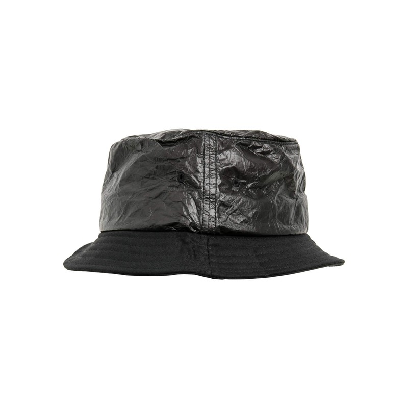 Flex fit Men Hats Crinkled Paper Black Standard Size