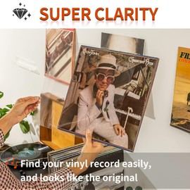 20 Clear Vinyl Record Sleeves, 12" LP Outer Record Sleeves, 12.75" x 12.75", 3.2 Mil Protective Album Covers for Single & Double Vinyl Records