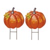K KILIPES 18.9" H Metal Pumpkin Garden Stake Decorative Fall