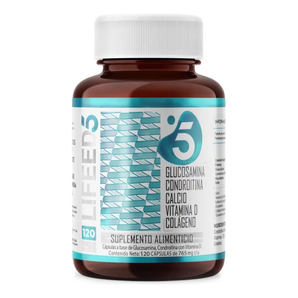 Suplemento para Articulaciones Condroitina, Glucosamina, Colágeno y Calcio 120 Cápsulas