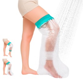 Cubierta Impermeable para Piernas para Ducha y Baño, Bolsa Protectora para Pierna de Adulto, Bota para Bano Reutilizable para Rodilla, Pie y Tobillos con Heridas, Fracturas y Tatuajes (B)
