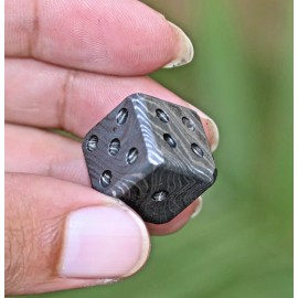 Damascus Playing Dice Custom Hand Made Gift - Hand Forged Damascus Steel  2758