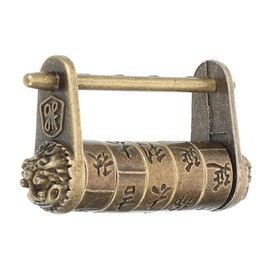 Operitacx Antikes Zahlenschloss Geschnitztes Wort Vorhängeschloss Für Koffer Und Schmuckschatullen Schloss Mit Kombinationsschlossfunktion Für Und Schutz