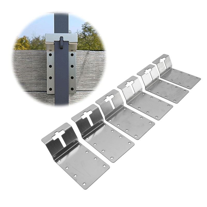 6PCS T Post Bracket 3 Inch Heavy Duty Carbon Steel