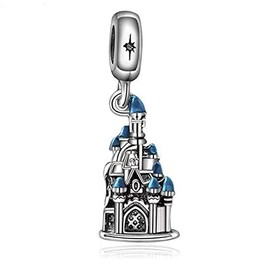 Lkwrideiny magic Castle Dangle Charm Charm 925 Sterling Silver Pendant,Jewelry Beads Gifts for Women Bracelet&Necklace