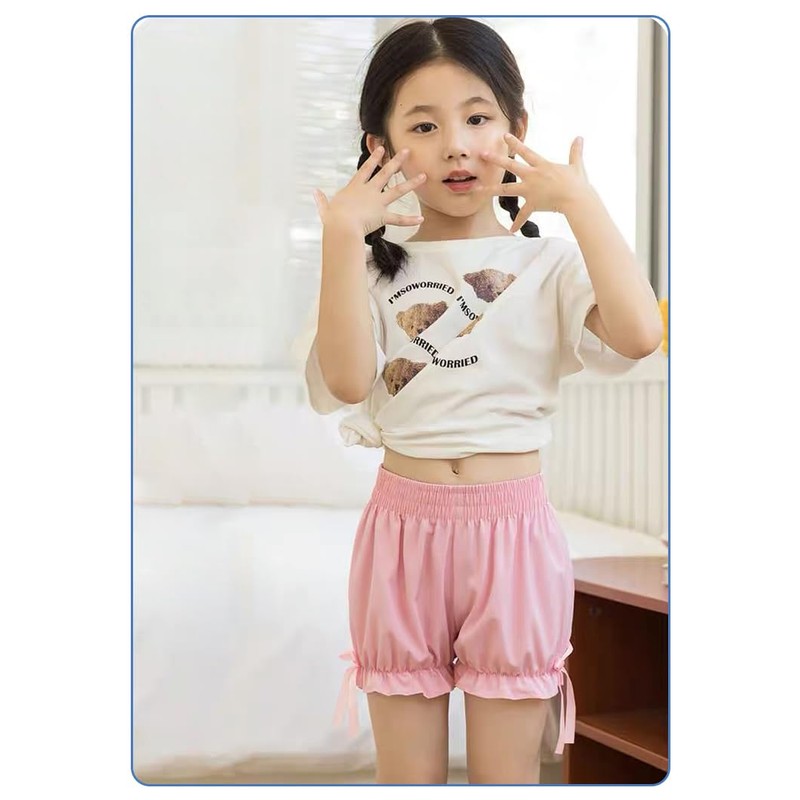 [Masonanic] オーバーパンツキッズ ペチコート かぼちゃパンツ 子供用 1分丈スパッツ ペチパンツ 女の子 ショートパンツ チラ見え防止