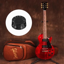 XIYANGJUAN 4pcs USA(Imperial) LP Guitar Knobs Black Speed Dial Volume Tone Knob 24 Fine Splines Speed Control Knobs for USA Les Paul Guitar/CTS Pots (Black)