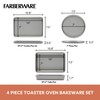 Farberware Bakeware Steel Nonstick Toaster Oven Pan Set, 4-Piece Baking