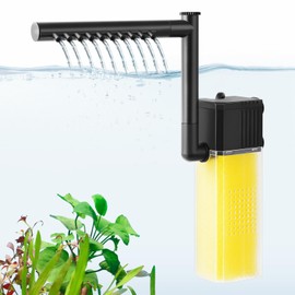 FEDOUR 10W 15W 20W Aquarium Submersible Filter, Quiet Fish Tank Internal Filter with Spray Bar, Powerful Aquarium Filter for 5-80 Gallon Tank (10W for 5-30Gallon)
