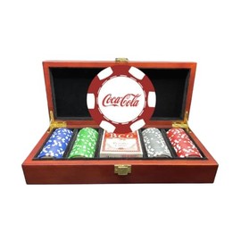 100 Ct. Mahogany Luxury Custom Poker Chip Set - 6 Stripe