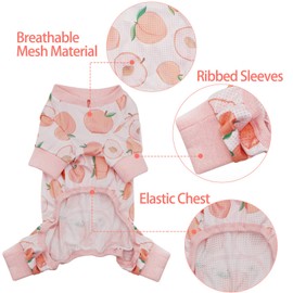 KYEESE Dog Pajamas Lightweight Fruit Printing Dog Pjs for Dogs Dog Onesie Dog Hair Shedding Cover Dog Apparel