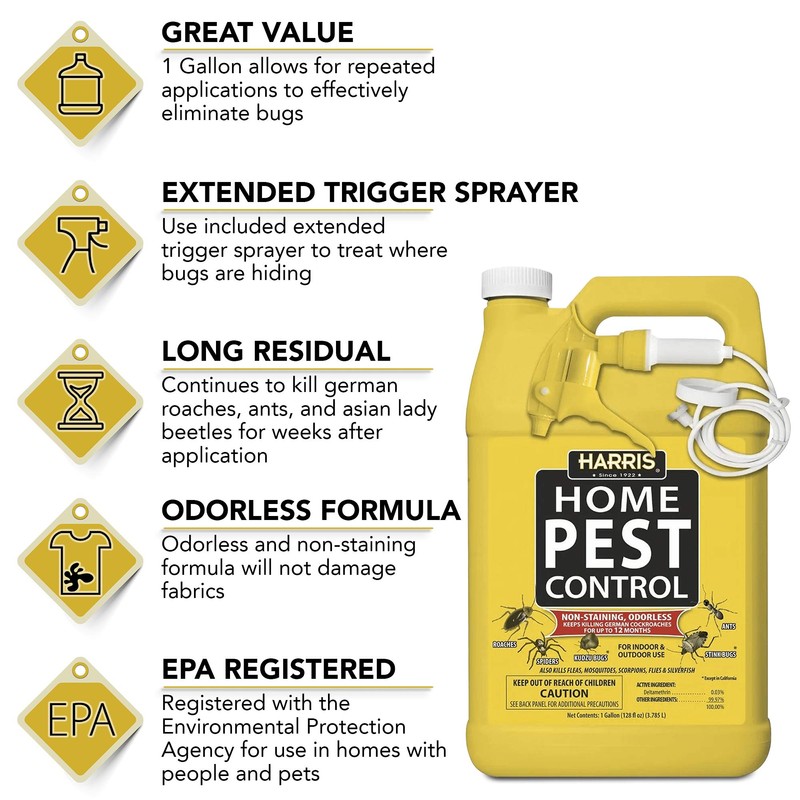 Harris Home Insect Killer, Liquid Gallon Spray with Odorless and