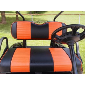 Huskey 2PCS Golf Cart Seat Cover Orange Black For EZGO Valor, TXT 2014-2022, Staple On