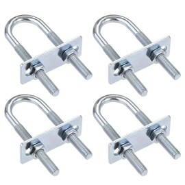 TA-VIGOR 4 sets M8 Round U-Bolts, 25mm Inner Width 90mm Length Steel U-Bolts with Nut, Plate for Attaching Piping Conduit Cable Tube Brackets Boat Trailer