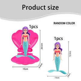 2PCS Little Mermaid Pool Toy Shell, Water Toys For Kids Doll for Underwater Diving Games, Swimming Pool Accessories for Toddlers Age 1-5, Random Mermaid Design