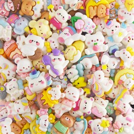 Decorative Parts Animal Rainbow Cute 50 Pieces Accessories Mix Resin Hairpin Parts Lucky Bag Decoration Case Decoration DIY Decoration Children Decoration Parts for Crafts and Handmade