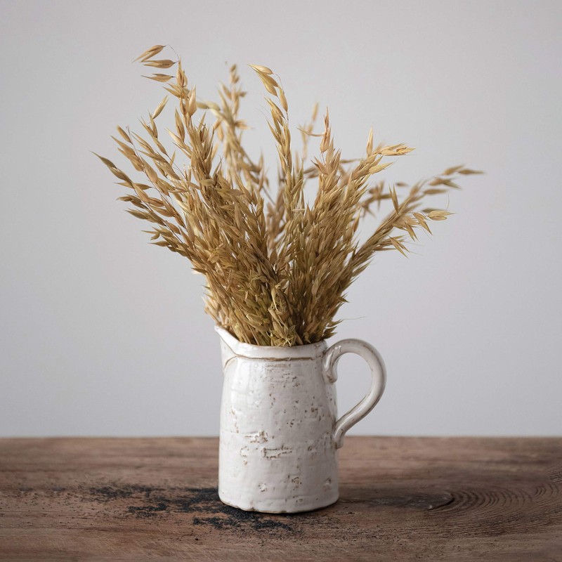 Creative Co-Op 28 oz. Stoneware, Reactive Glaze, White (Each One