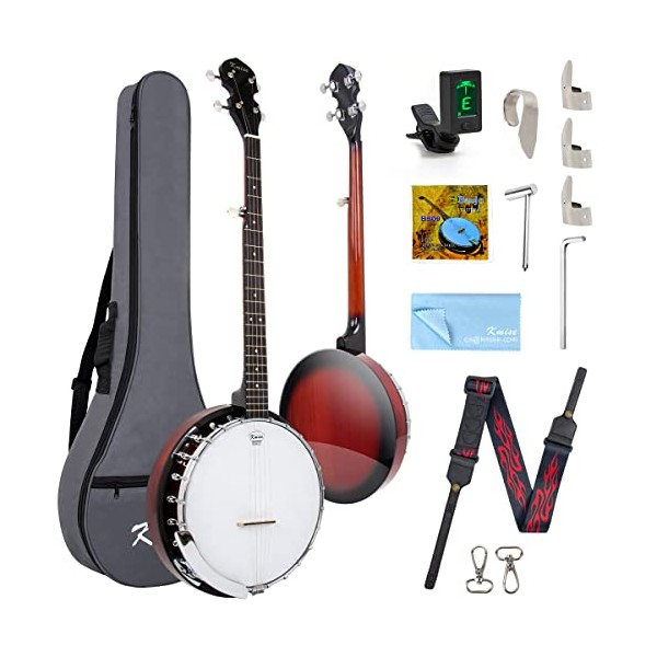 Kmise 5 String Resonator Banjo,Professional Sapele Back Full Size Banjos