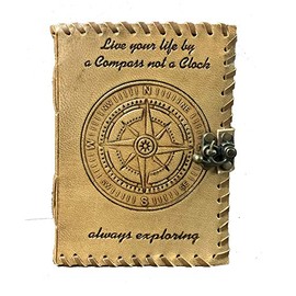 Compass Journal, Compass Emboss Leather Journal, 240 Pages Handmade Paper Journal, Leather Notebook, Leather Sketchbook, Leather Journal for Men, Leather Journal for Women