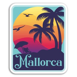 2 x 10cm Mallorca Vinyl Stickers - Spain Travel Sticker Laptop Luggage #18361 (10cm Tall)