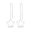 DTPSilver - 925 Sterling Silver Pull Through Star Earrings