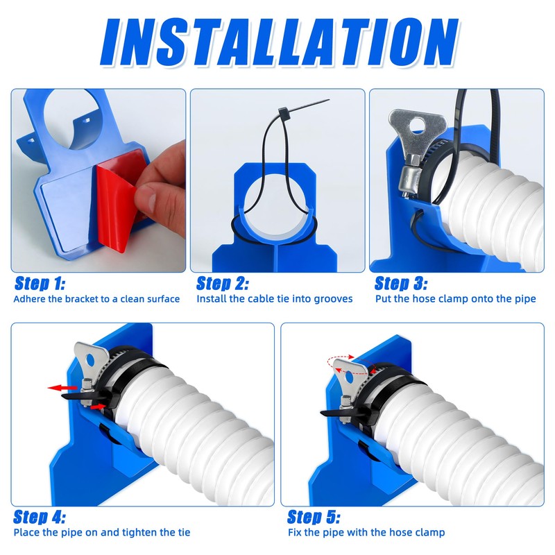 3 PCS Swimming Pool Pipe Holders, Upgraded Pool Hose Support