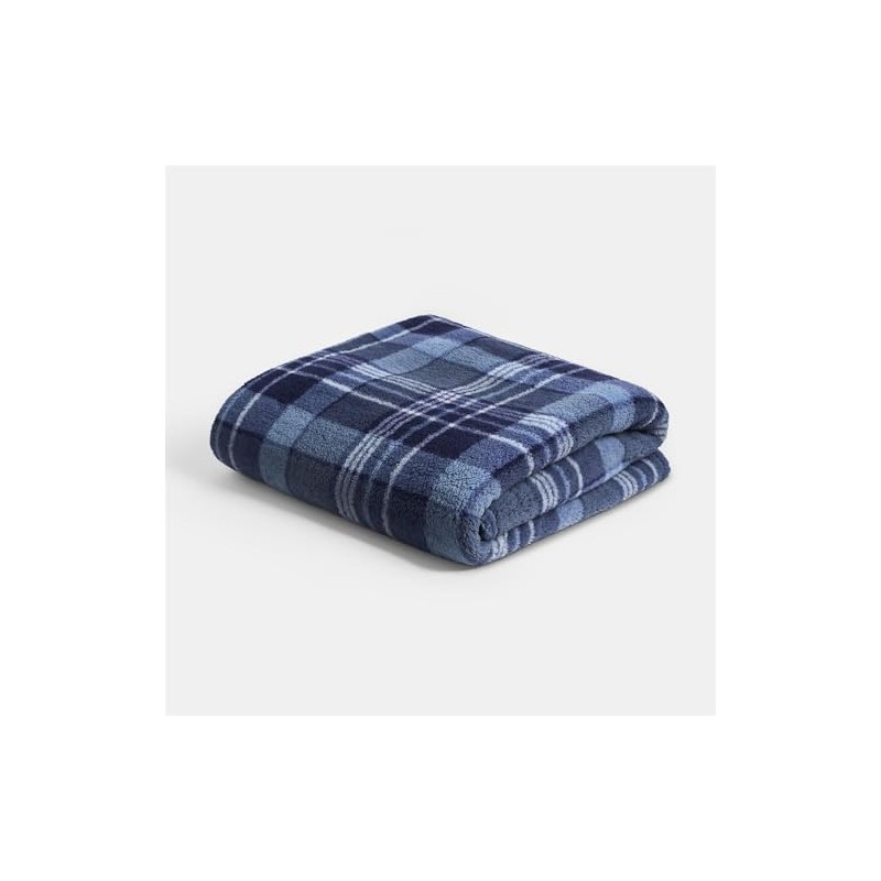 OHS Sofa Throw Blanket, Super Soft Warm Winter Check Teddy