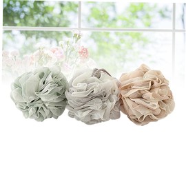WOONEKY 3pc Set Bath Large Shower Sponge Bath Loofahs Body Scrubber Hanging Knot for Men Women Teens Random Color