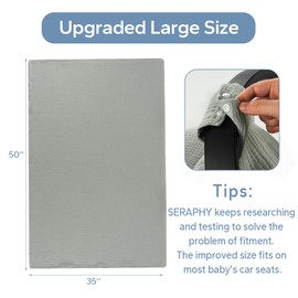 SERAPHY 100% Muslin Cotton Car Seat Covers for Babies, Universal Baby Car Seat Cover, Breathable Muslin Canopy for Summer - Grey