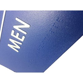 London Health Products Mens Restroom Sign - ADA Compliant - Blue & White - Includes Adhesive Tape and Instructions (1)