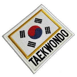 AM0257T01 - Taekwondo South Korea Flag Embroidered Badge Patch Iron on Sew on