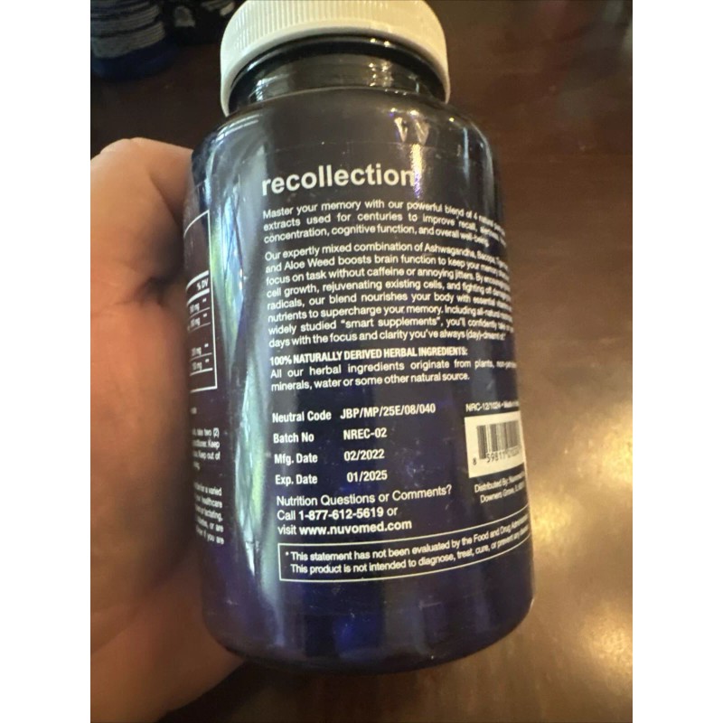 Nuvomed Recollection Capsules 60 Ct Dietary Supplement