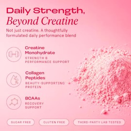 Peach Perfect- “Monohidrato de Creatina en Polvo, Limonada Rosa, Creatina Constructora de Glúteos para Mujeres con Colágeno, BCAA,