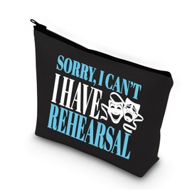 BDPWSS Theater Makeup Bag Drama Actor Actress Gifts Comedy Tragedy Mask Theatre Bag Sorry i Can't i Have Rehearsal Funny Drama Student Gift (I Have Rehearsal bl)