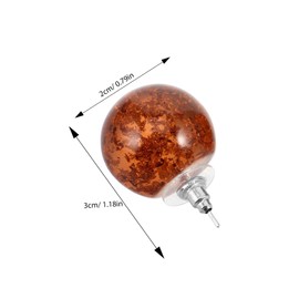 Baluue 1 Pairs Elegant Resin Ball Earrings for Women Lightweight Comfortable Studs Autumn Winter Fashion Jewelry for Prom Weddings Valentine Day