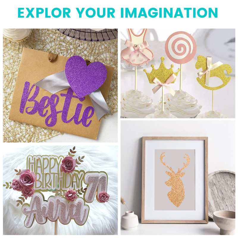 HTVRONT Glitter Cardstock Paper - 40 Sheets 13 Colors Glitter