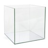 Clear Floral Glass Square Planter 10" H x 10" W