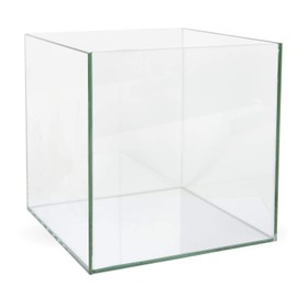 Clear Floral Glass Square Planter 10" H x 10" W x 10" L - Cube Vase Vision Glass Pot