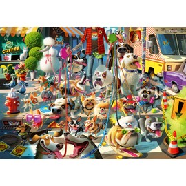 Ravensburger - The Dog Walker - 500 Piece Large Format Jigsaw Puzzle - Vibrant, Bold Colors - Laugh Inducing Details - Overworked Dog Walker - Premium Quality - Puzzles for Adults