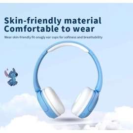 S&M fashion Stitch HIFI Sound Stereo Foldable Kids Headphones Wireless Bluetooth Earphones with Mic Anime Cartoon Kids Gifts