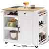 MAHANCRIS Kitchen Island with Power Outlet, Kitchen Storage Island with