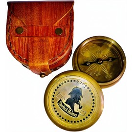 Antique Directional Compass With Antique Leather Case, Trekking , Compass Hiking, Compass Home Traveling Camping Compass, Graduation Gifts For Him, Gift Compass By E Bull International