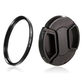 BLOOPIC Universal Camera Front Lens Cap Front Cap Camera Lens Filter (Set of 2) Snap On Cap Hood Cover Lens Protector UV Protection Dustproof Filter UV Protection Lens Protection for All Manufacturers
