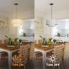 HILUXIA 18" Modern Double Drum Fabric Pendant Light, Large Hanging