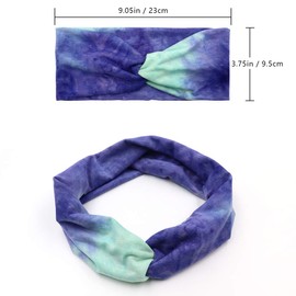 NODG 6 Pieces Tie Dye Headbands for Women - Knot Turban Headbands, Boho Knotted Yoga Head Wraps, Criss Cross Bands