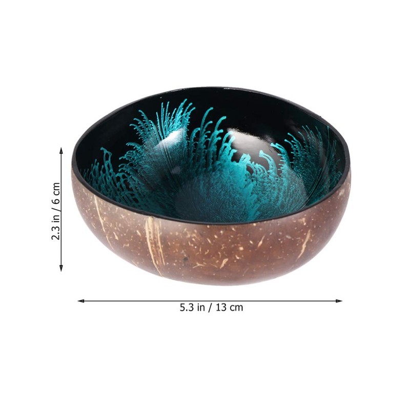 Healifty 3 x Natural Coconut Bowl, Decorative Smoothie Serving Bowl,